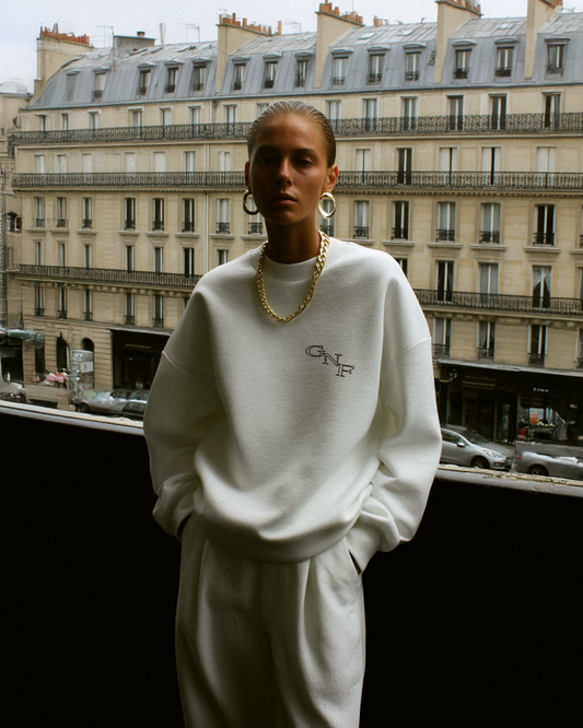 SERIF CREWNECK - WHITE